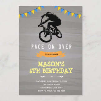 convite de aniversário de moto de trilha