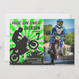 Convite de Aniversário de Moto de Trilha / Motocro