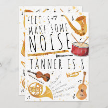 Convite de aniversário de música