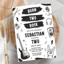 Convite de Aniversário de Música Punk Rock Nasceu 