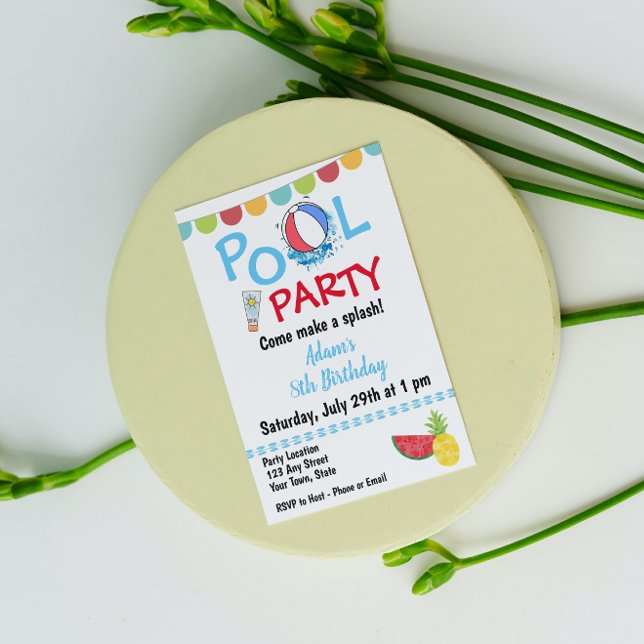 Convite de aniversário de natação (Criador carregado)