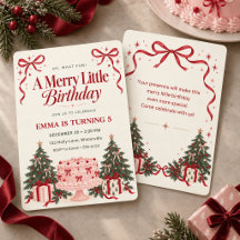 Convite de Aniversário de Natal Bolo Rosa Arco