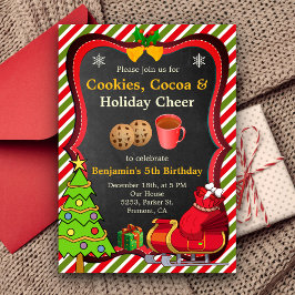 Convite de Aniversário de Natal com Cookies de Cac
