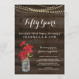 Convite de Aniversário de Natal com Poinsettia