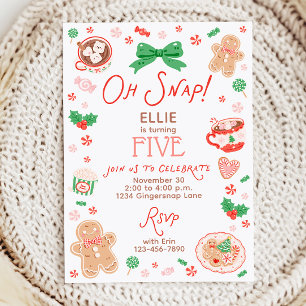 Convite de Aniversário de Natal Girl Oh Snap