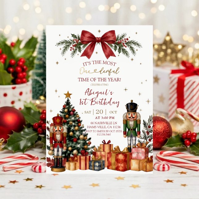 Convite de Aniversário de Natal | Quebra-Nozes H (Criador carregado)