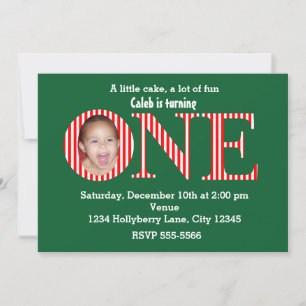 Convite de Aniversário de Natal Um 1º Primeiro