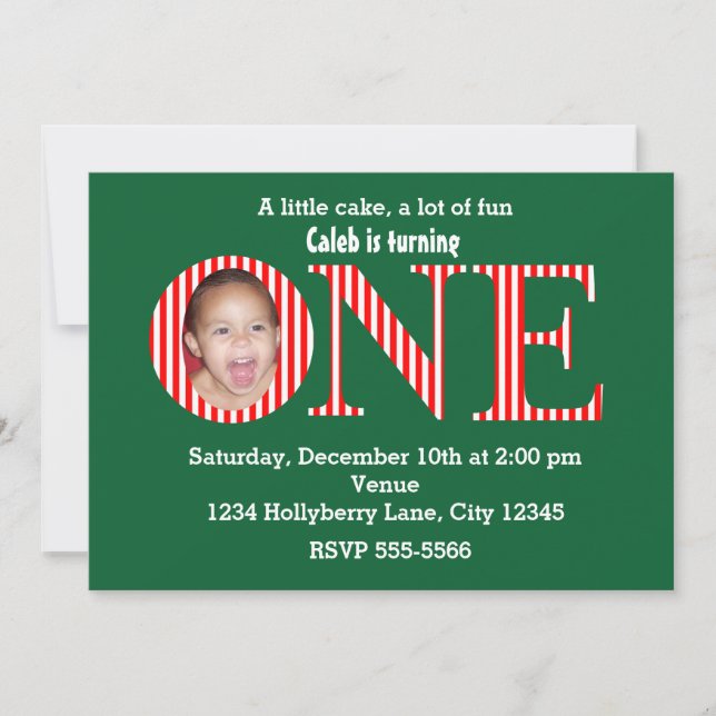 Convite de Aniversário de Natal Um 1º Primeiro (Frente)