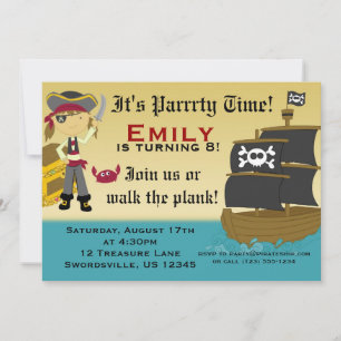 Convite de aniversário de Nave Pirata