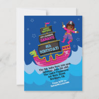 Convite de aniversário de Navio Dragão Pirata