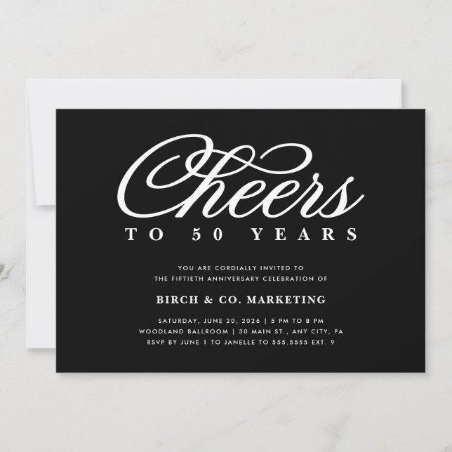 Convite de Aniversário de Negócios Cheers (Frente)