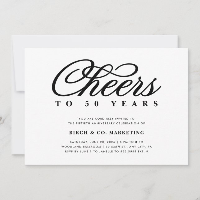 Convite de Aniversário de Negócios Cheers (Frente)