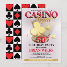 Convite de Aniversário de Noite de Cassino