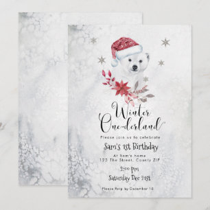 convite de aniversário de onderland de inverno pa