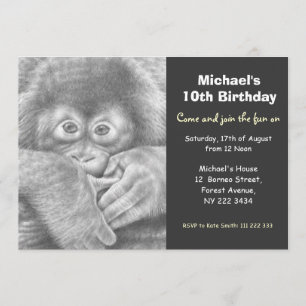 Convite de aniversário de Orangutan