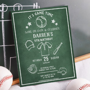 Convite de Aniversário de Orçamento de Beisebol de