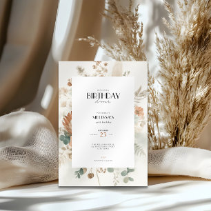 Convite de Aniversário de Outono Flores para Mulhe