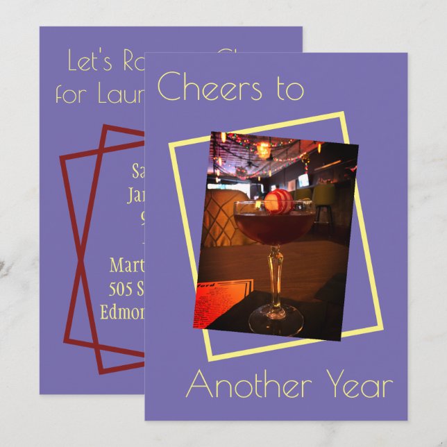 Convite de Aniversário de Outra Ano (Frente/Verso)