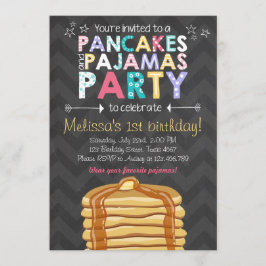 Convite de aniversário de Pancake e pijamas