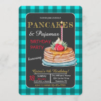 Convite de aniversário de Panquecas e Pijamas