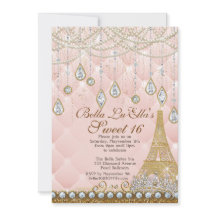 Convite de aniversário de Paris Diamond e Pearls