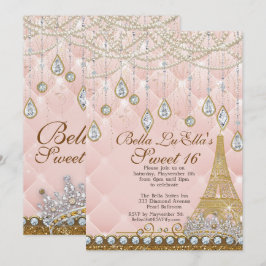 Convite de aniversário de Paris Diamond e Pearls