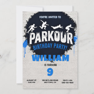 Convite de Aniversário de Parkour
