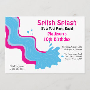 Convite de Aniversário de Partida de Piscina Divi