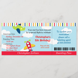 Convite de Aniversário de Passagem de Avião