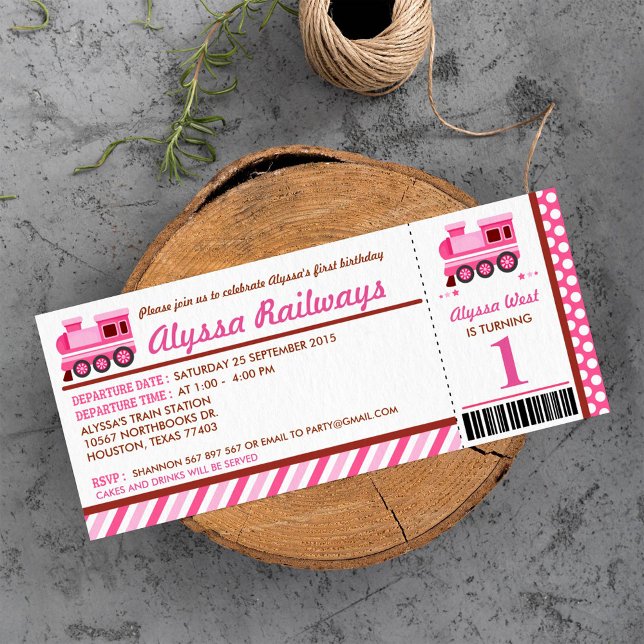 Convite de aniversário de passagem de embarque do  (Criador carregado)