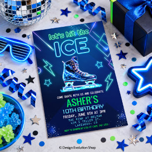 Convite de Aniversário de Patinação no Gelo com Ne