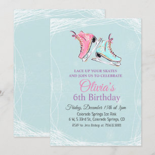 Convite de Aniversário de Patinação no Gelo de Inv