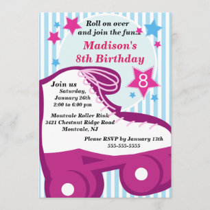 Convite de aniversário de patinagem