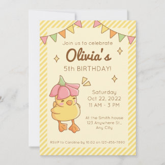 Convite de Aniversário de Patinho Fofo