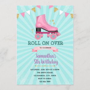 Convite de aniversário de patins de rodas