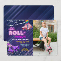 Convite de Aniversário de Patins em Rodas para QUA