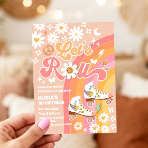 Convite de Aniversário de Patins Retrô