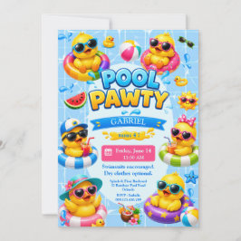 Convite de Aniversário de Pato Pula Pula para Cria