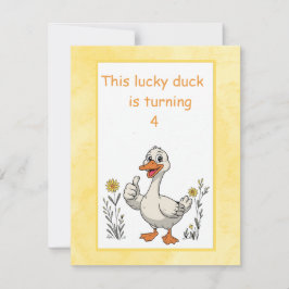 Convite de Aniversário de Pato Sortudo para Downlo