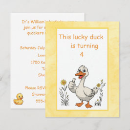 Convite de Aniversário de Pato Sortudo para Downlo