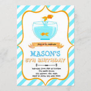 Convite de aniversário de peixinho dourado