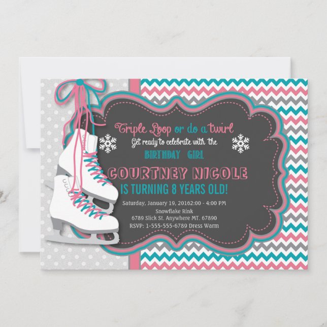 Convite de aniversário De Pele De Gelo Inverno (Frente)