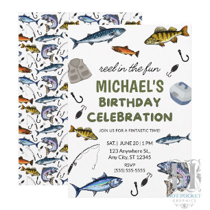 Convite de Aniversário de Pesca