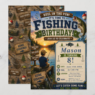 Convite de Aniversário de Pesca