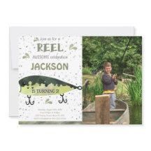 Convite de Aniversário de Pesca com Foto