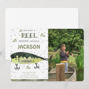 Convite de Aniversário de Pesca com Foto