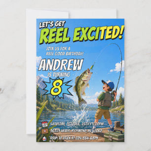 Convite de Aniversário de Pesca Personalizado