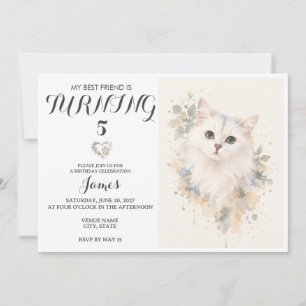 Convite de Aniversário de Pet em Aquarela