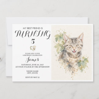 Convite de Aniversário de Pet em Aquarela