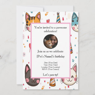 Convite de Aniversário de Pet Personalizado com Fo